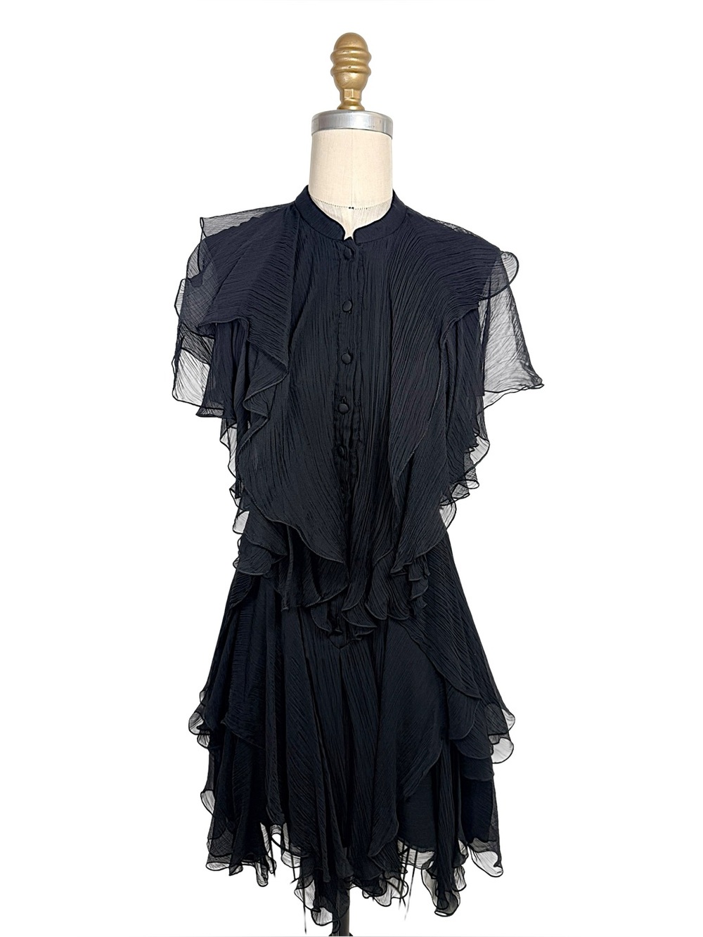 Alexander McQueen Pre-Fall 2016 Silk Chiffon Ruffle Dress IT38